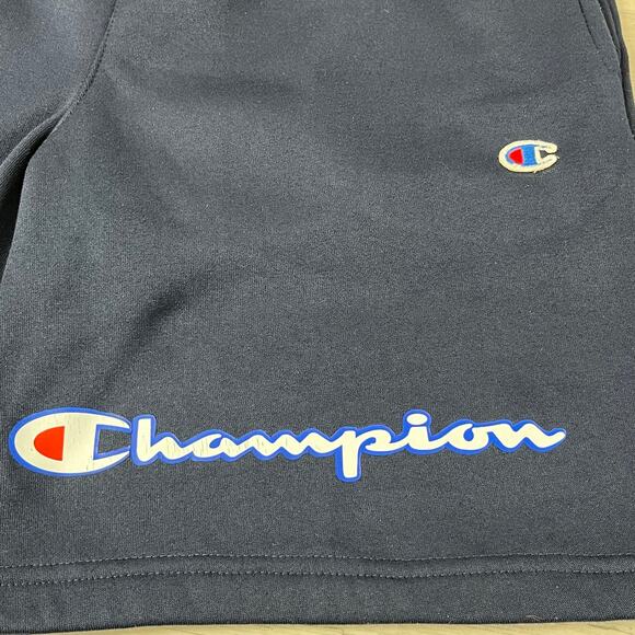 Champion Blue Script Logo 8.25" Drawstring Elastic Waist Pockets Sweat Shorts - Picture 4 of 8